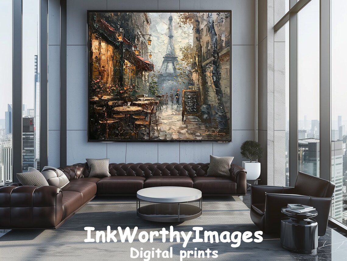 Rainy Paris Street, Eiffel Tower View Travel Poster - Image 2