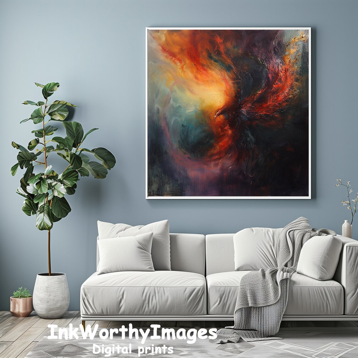 Fiery Abstract Swirl, Dynamic Energy Artwork - Image 3