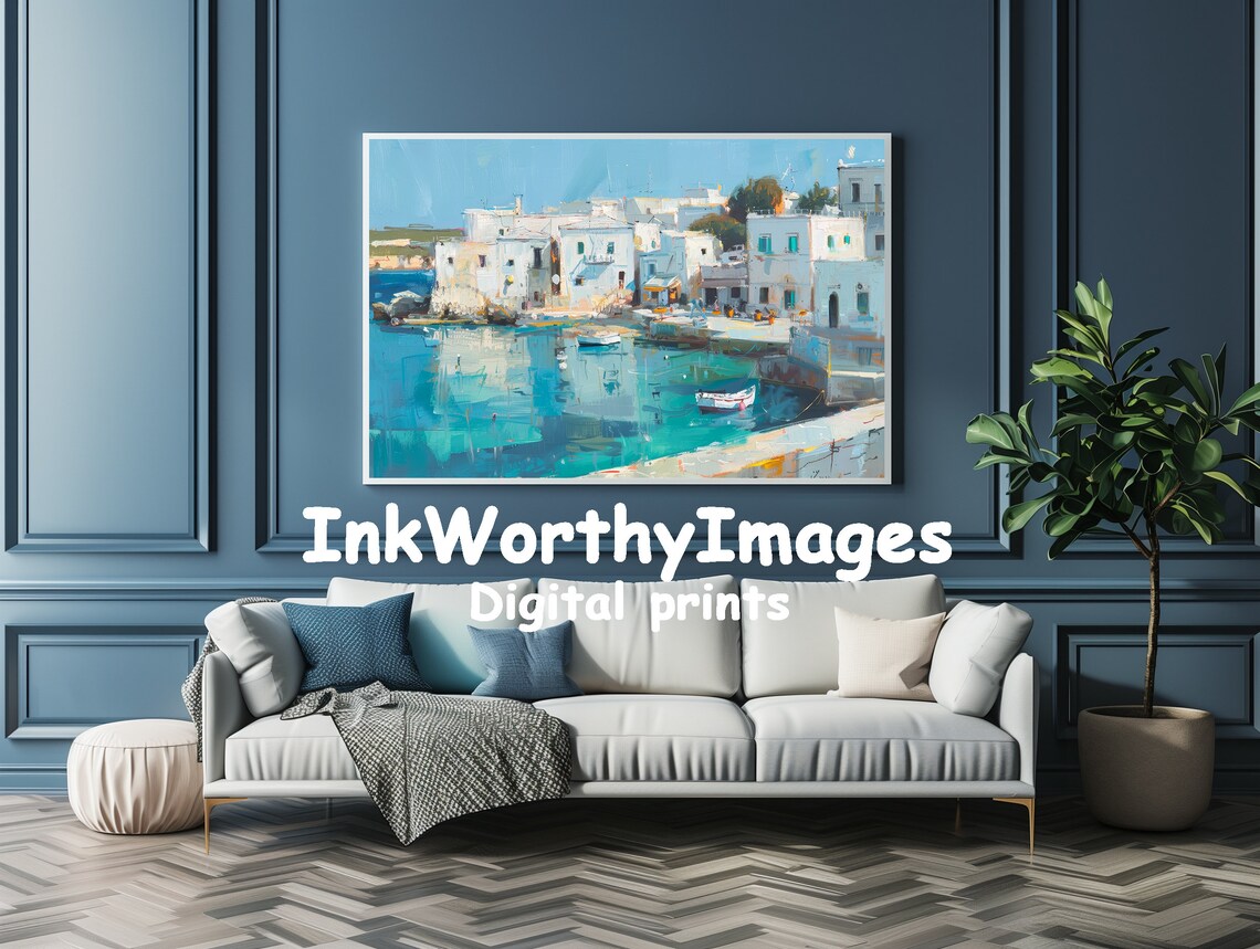 Mediterranean Coastal Harbor Seaside Charm, Travel Poster - Image 4