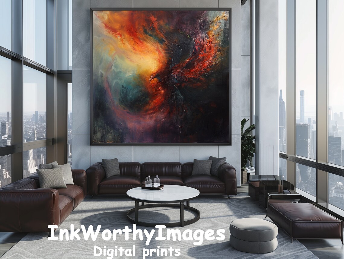Fiery Abstract Swirl, Dynamic Energy Artwork - Image 4