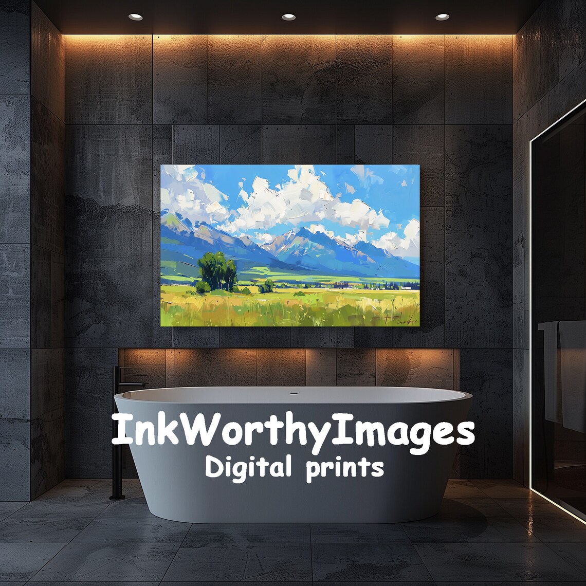 Vibrant Mountain Landscape, Modern Impressionist Art - Image 5