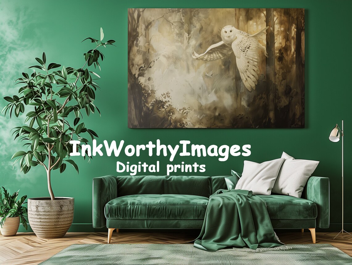 Ethereal Owl In Flight, Mystical Forest Scene - Image 2