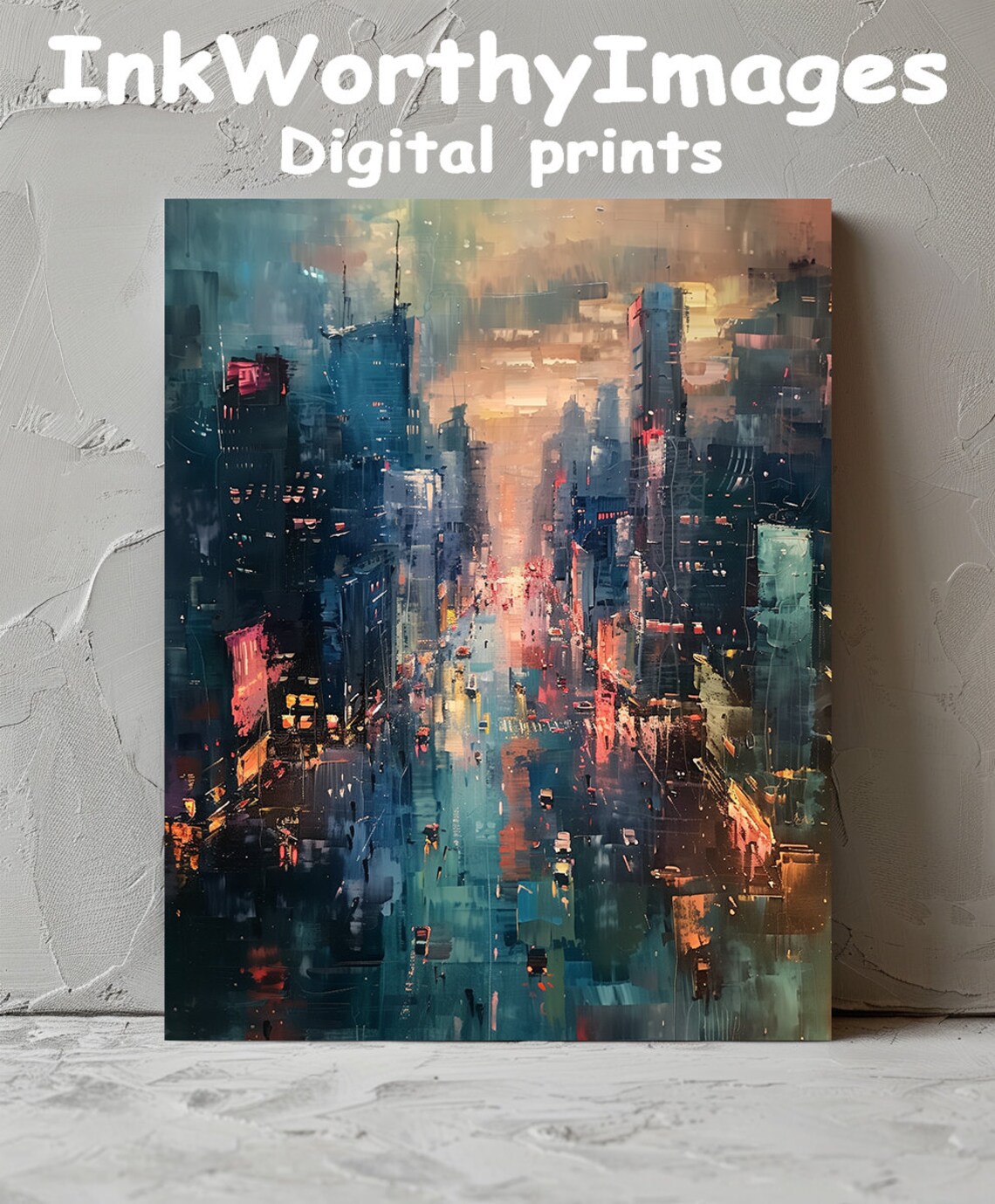 Cityscape At Dusk, Modern Urban Night Scene