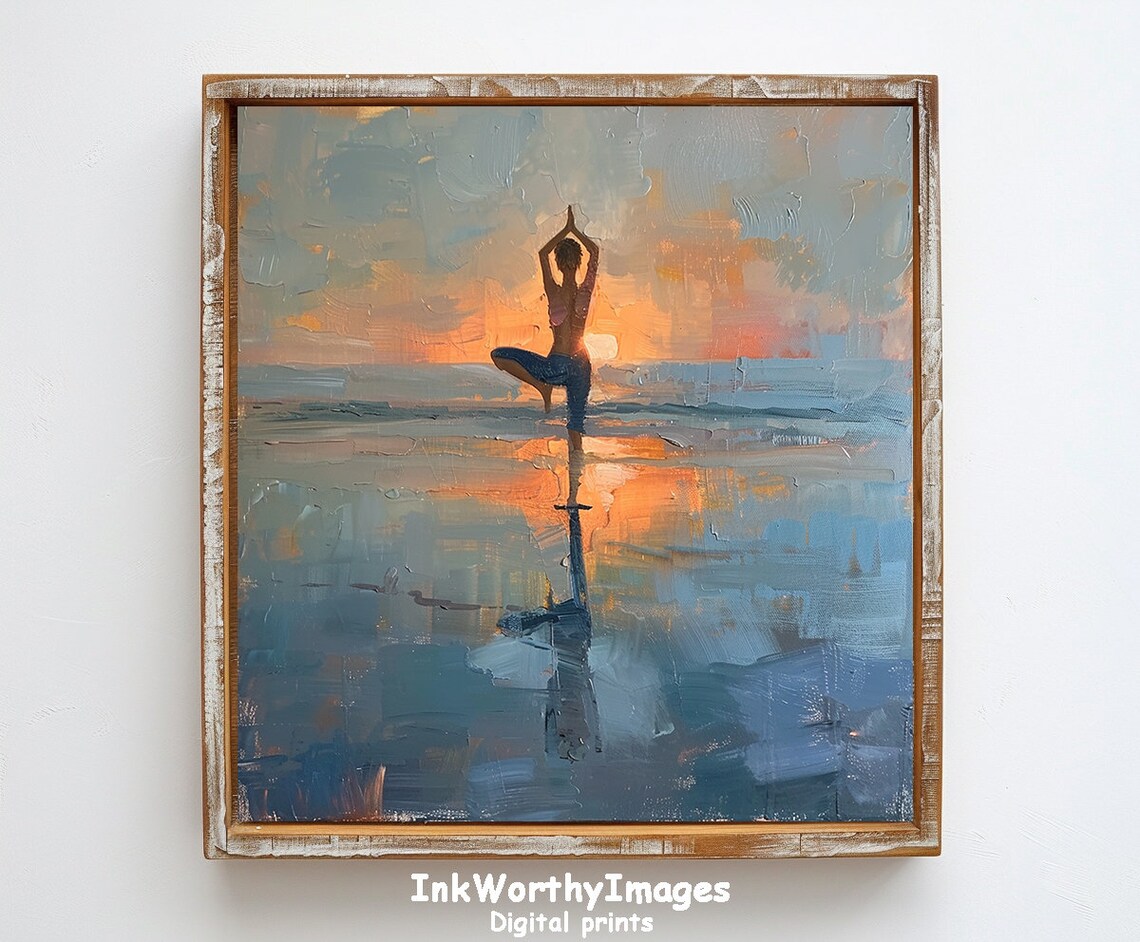 Sunset Yoga Art Print, Serene Meditation Decor - Image 6