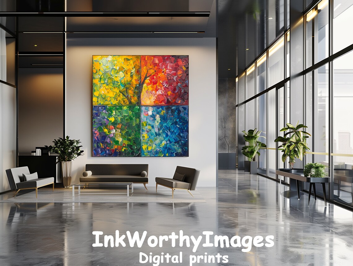 Colorful Seasons Abstract, Modern Artwork Print - Image 2