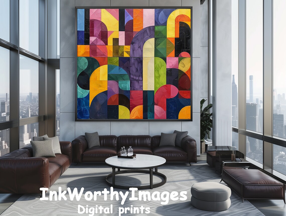 Colorful Geometric Shapes, Abstract Modern Decor - Image 4
