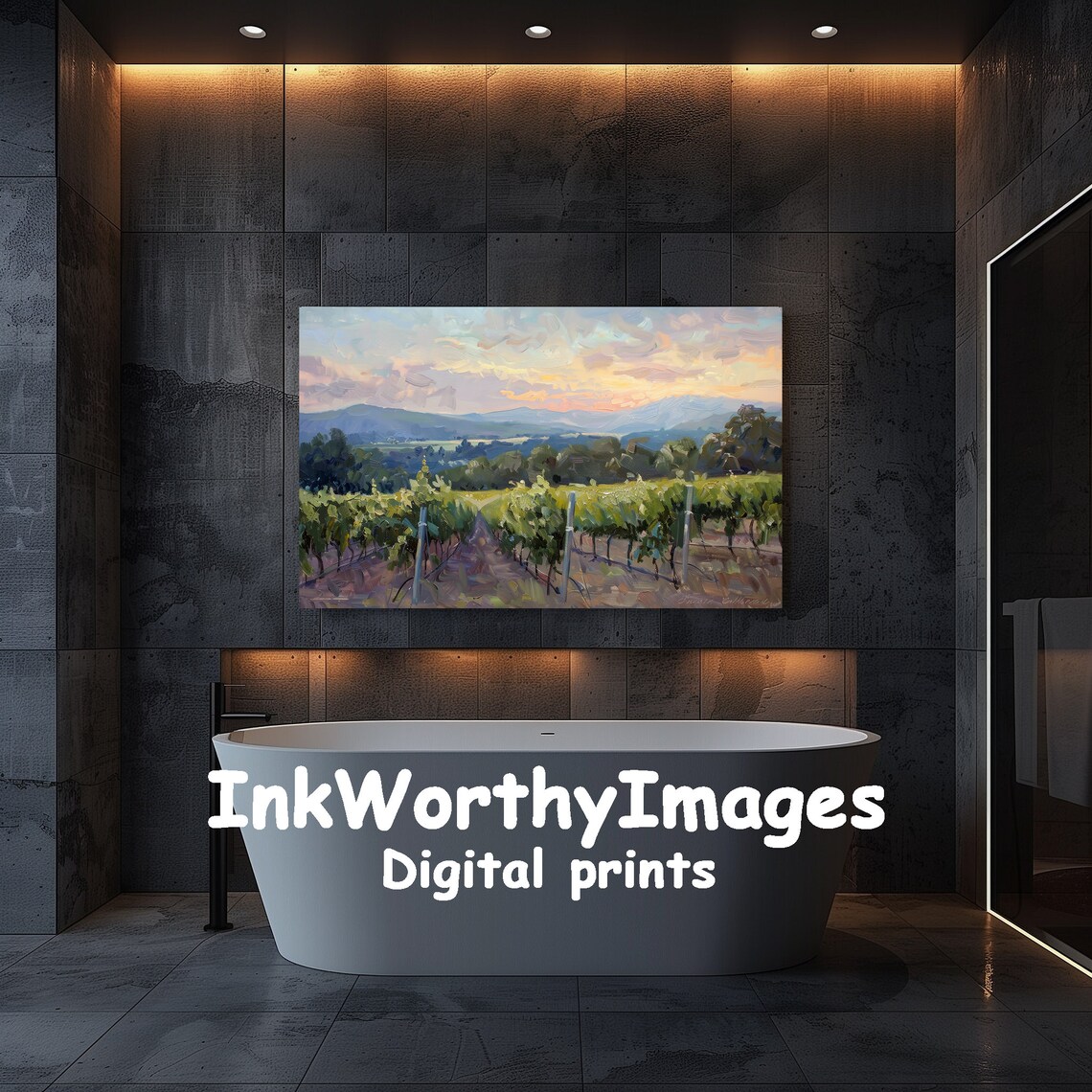 Tuscan Vineyard Sunset, Italian Countryside Landscape - Image 5