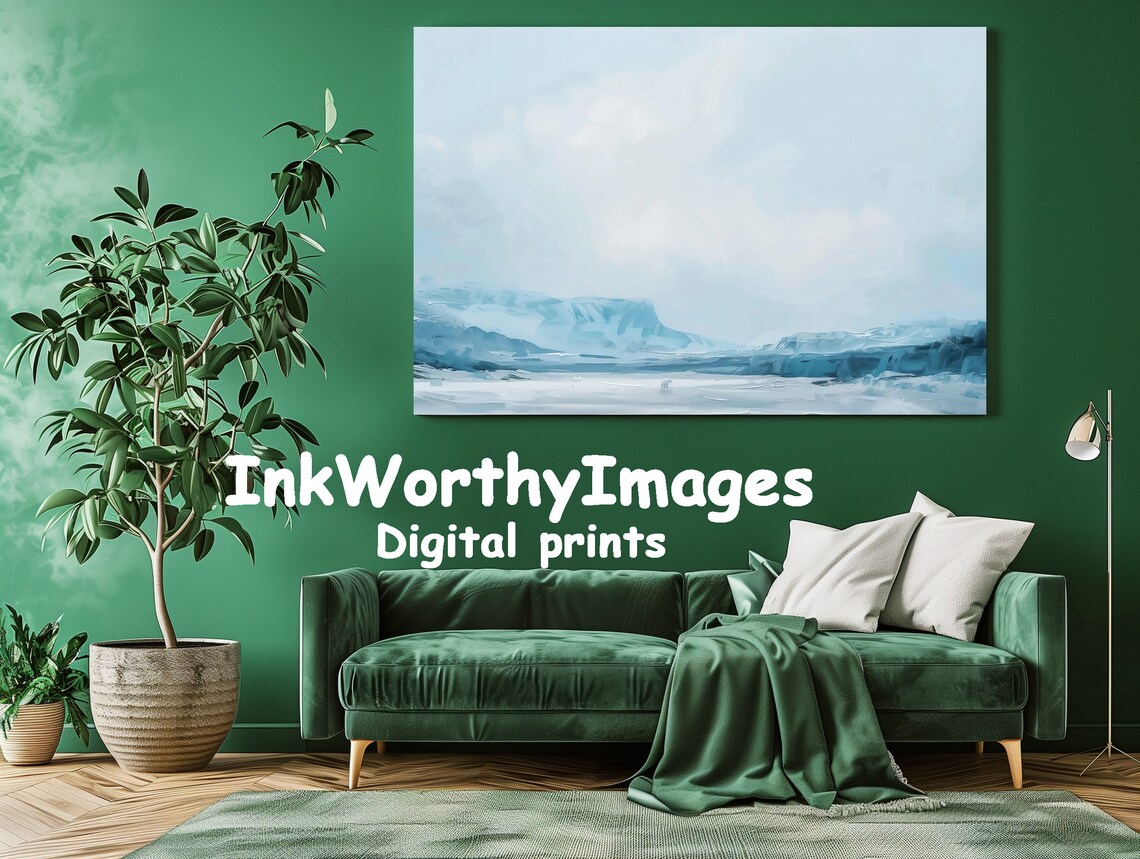 Minimalist Arctic Landscape, Tranquil Polar Bear Scene - Image 3