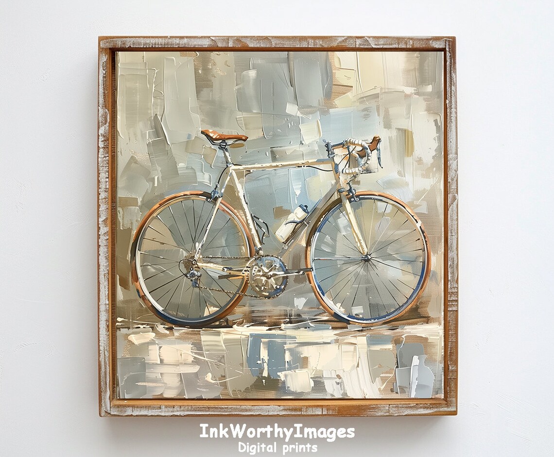 Vintage Bicycle Painting, Modern Abstract Art - Image 6