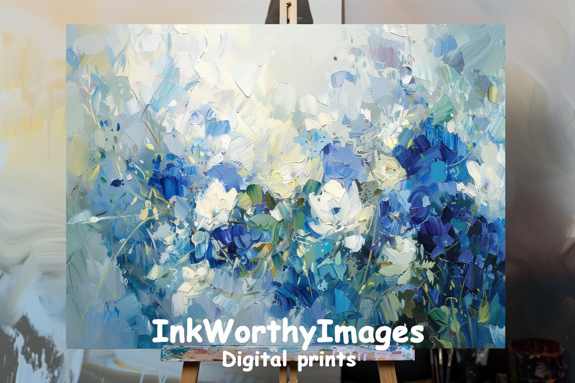 Abstract Floral Painting, Modern Botanical Decor