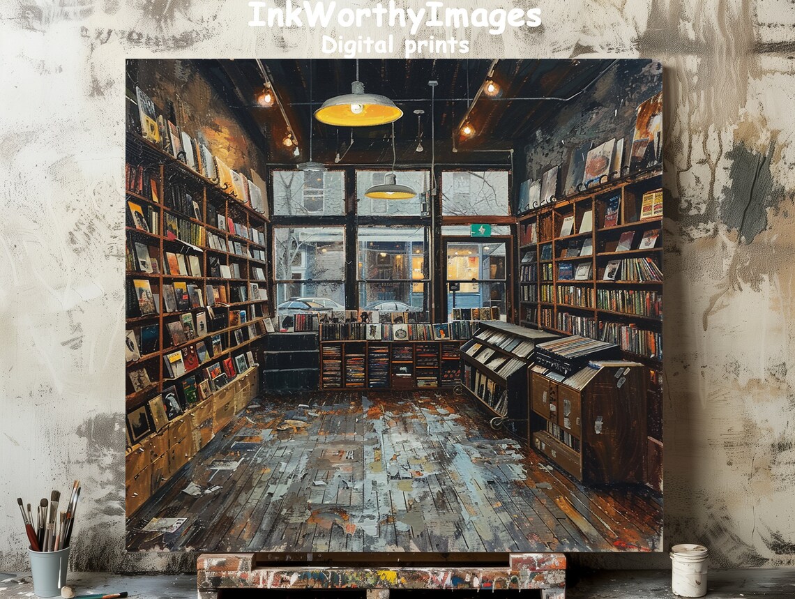 Cozy Bookstore, Vintage Bookshop Interior