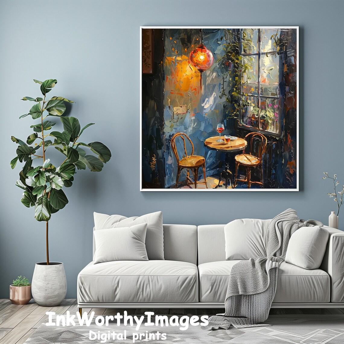 Cozy Restaurant Corner, Vintage Romantic Wall Art - Image 4