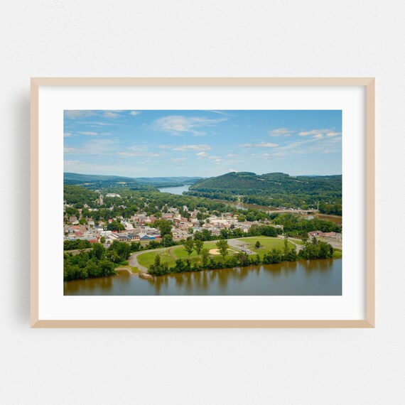 Selinsgrove Pennsylvania River Town Aerial Photography Poster
