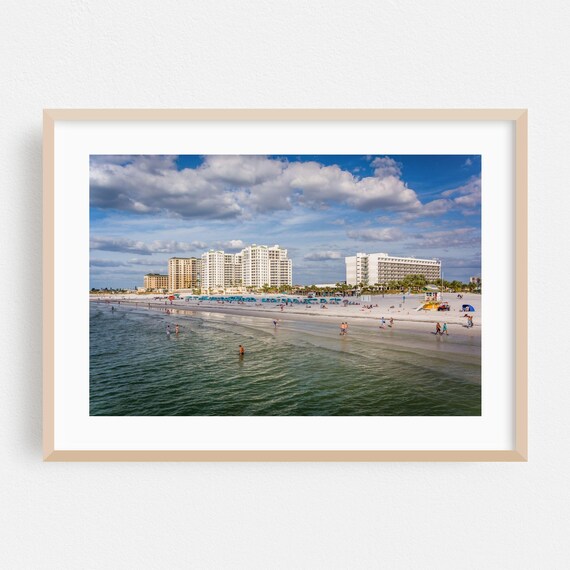 Clearwater Beach Florida Shoreline Hotels Coastal Photo Poster