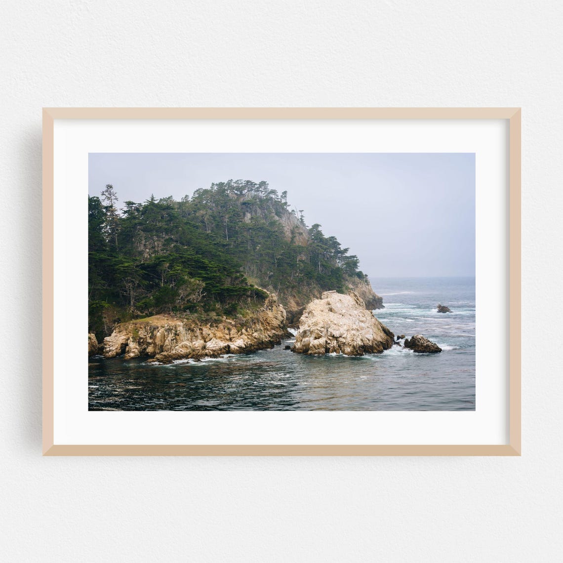Big Sur Cypress Headland Poster - Tranquil Rocky Coast Fine Art Photo