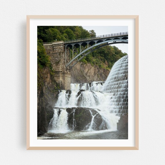 Croton Dam Stone Bridge Arch Over Waterfall Color Photo Poster