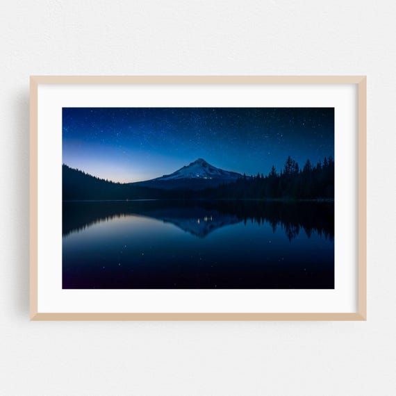 Oregon Print Night Sky Wall Art Mountain Framed Landscape Home Decor Nature Poster Scenic Fine Stars Photography