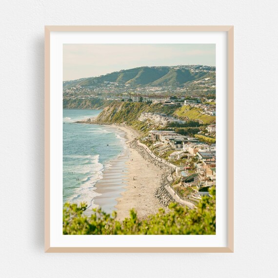 Dana Point California Coastline Aerial Beach Photography Poster