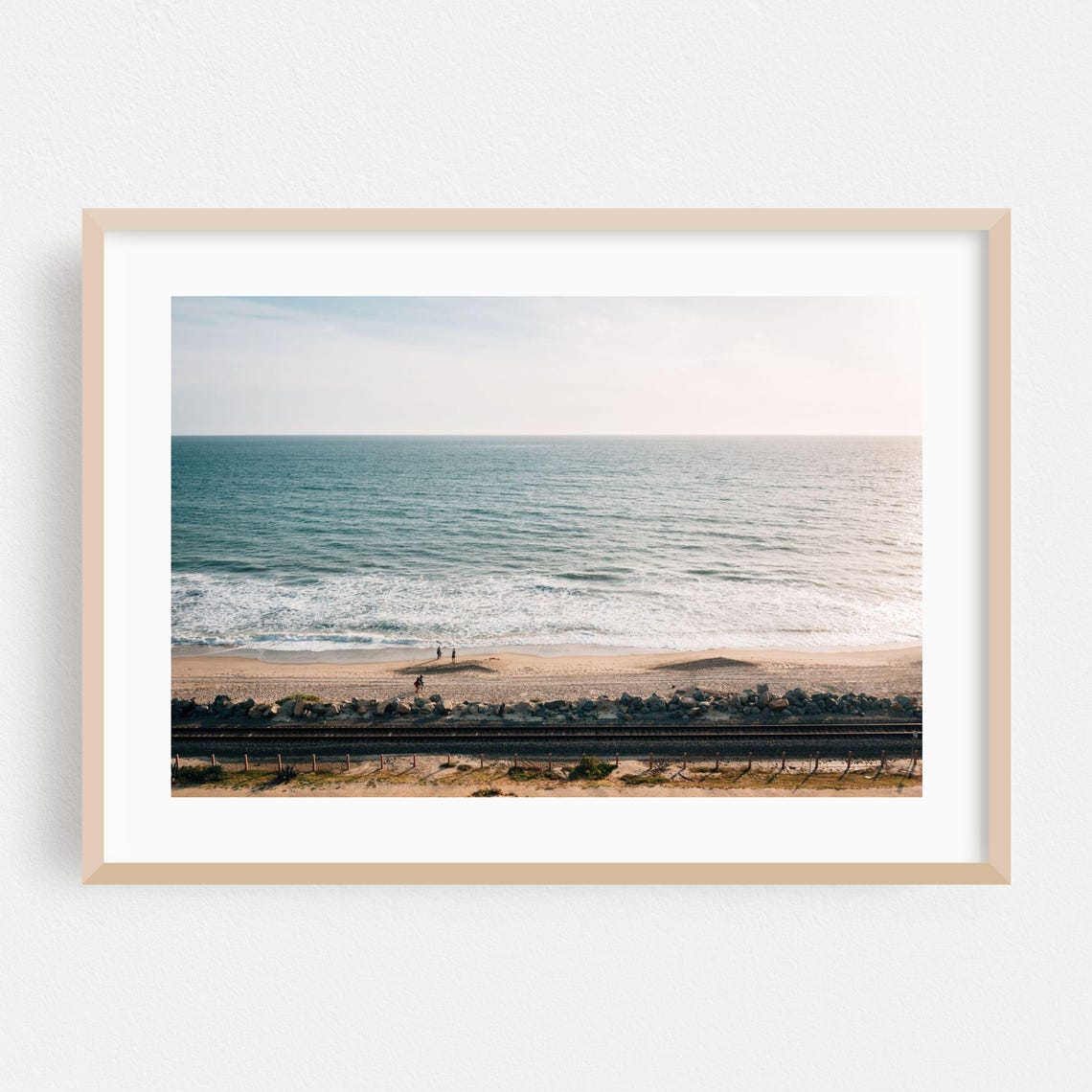 San Clemente Beach Ocean Waves And Train Tracks Coast Poster