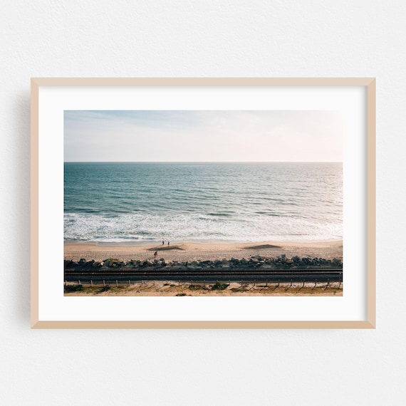 San Clemente Beach Ocean Waves And Train Tracks Coast Poster