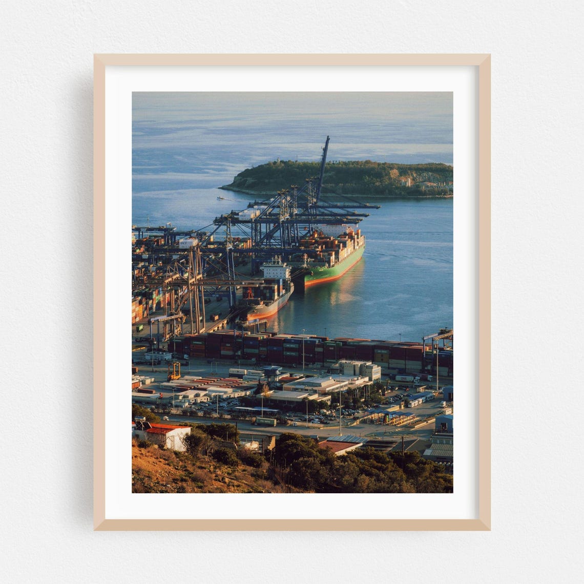 Perama Greece Container Harbor Cargo Port Fine Photography Poster