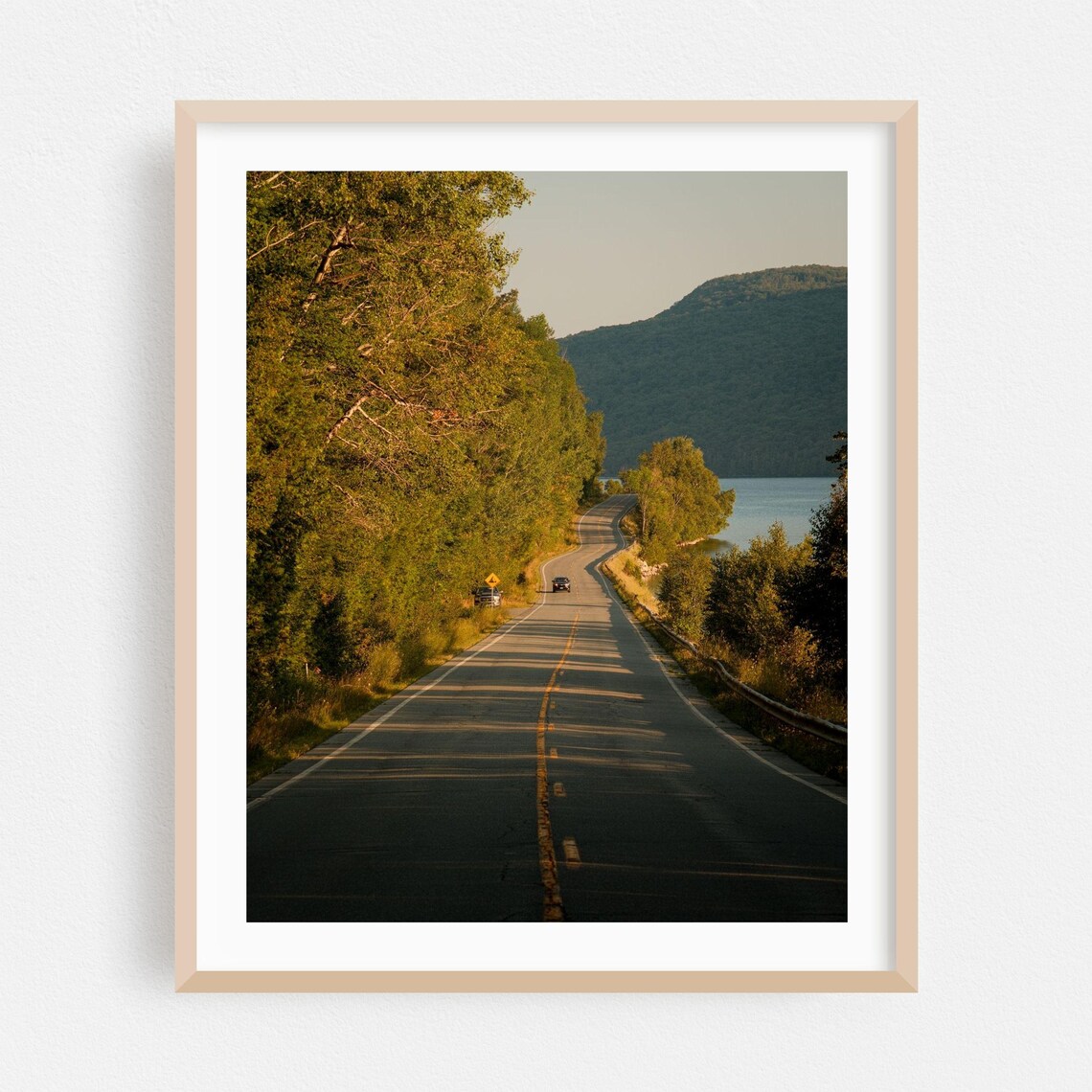 Westmore Vermont Lakeside Road Through Autumn Forest Scenic Drive Photo Poster