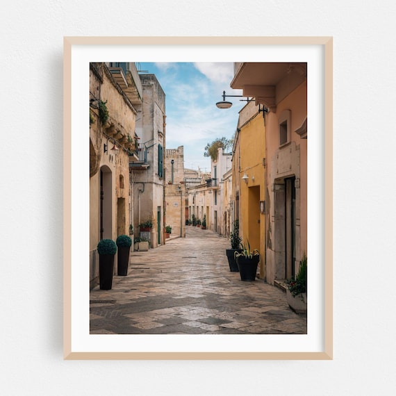 Matera Italy Old Town Street Charming Stone Alley Photography Poster