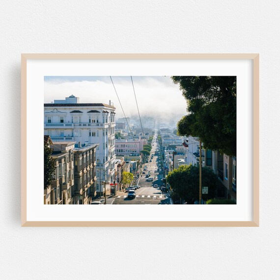 San Francisco Foggy Street View Cityscape Photography Art Poster