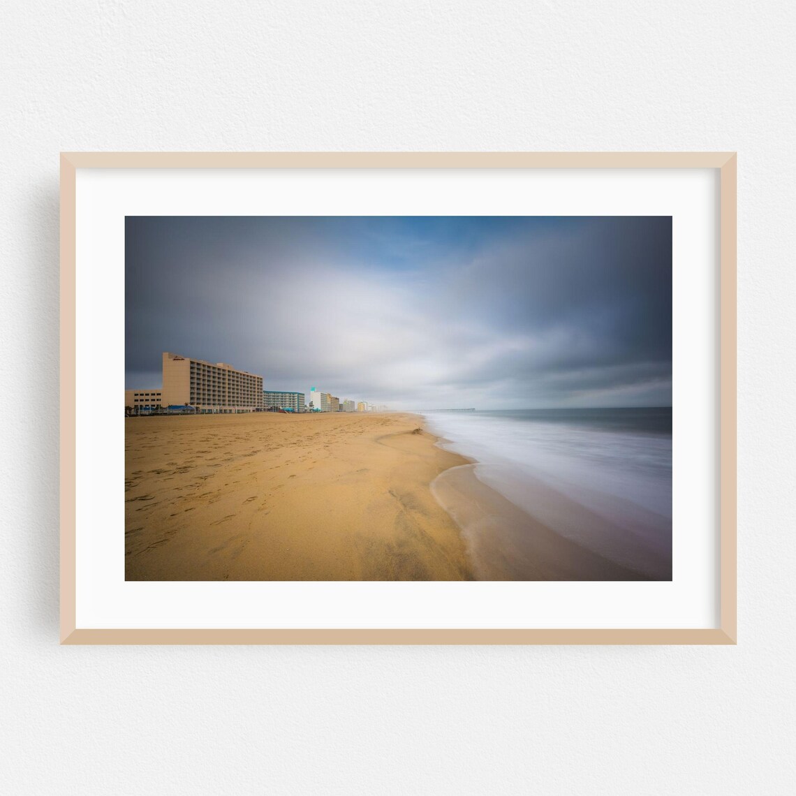 Virginia Beach Cloudy Shoreline Oceanfront Hotels Photography Poster