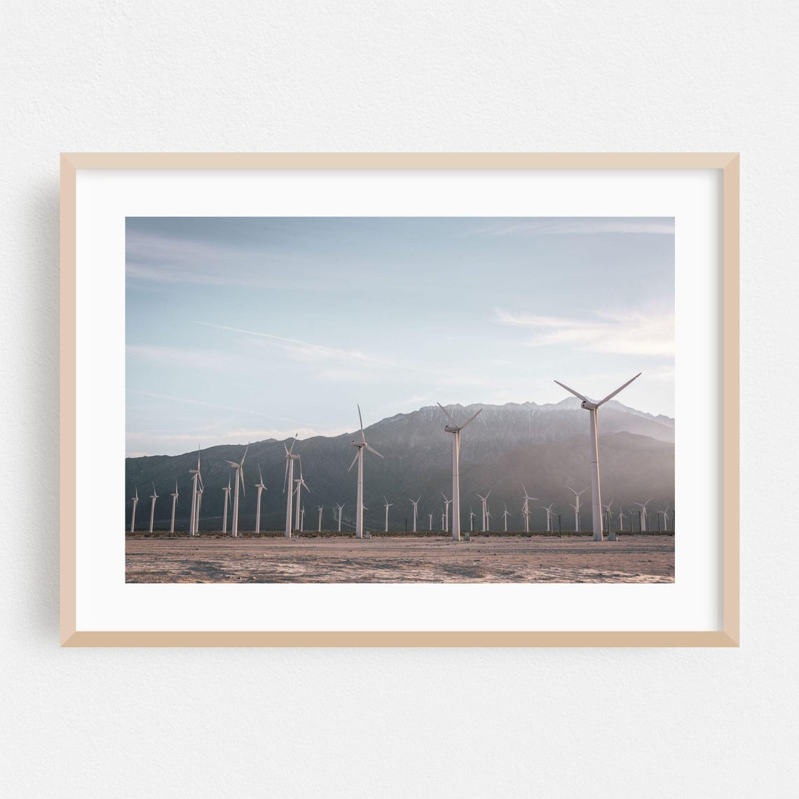 Palm Springs Desert Wind Turbines Mountain Minimalist Poster