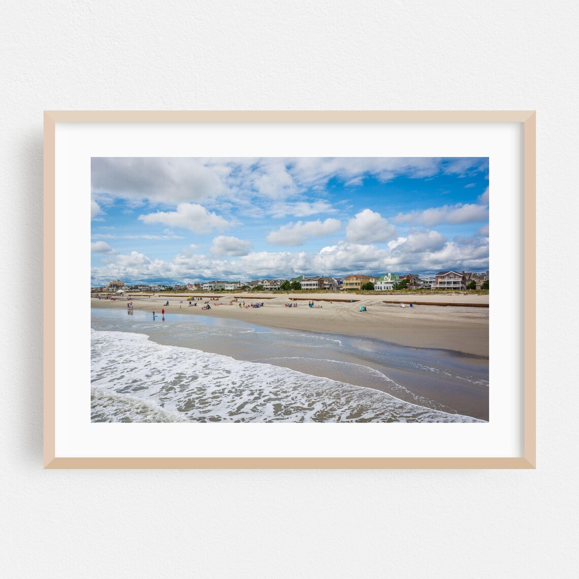 Sandy Beach Shore Resort Houses Summer Day Photography Print