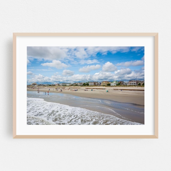 Sandy Beach Shore Resort Houses Summer Day Photography Print
