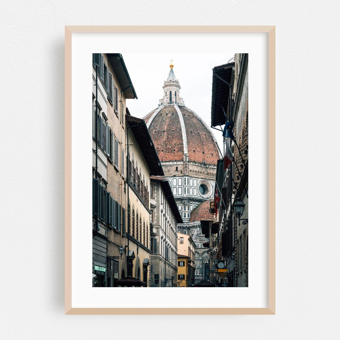 Florence Cathedral Dome Seen From A Narrow Street Art Poster