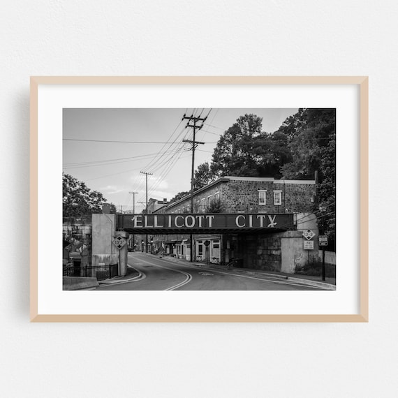 Ellicott City Maryland Railroad Bridge Black and White Photo Poster