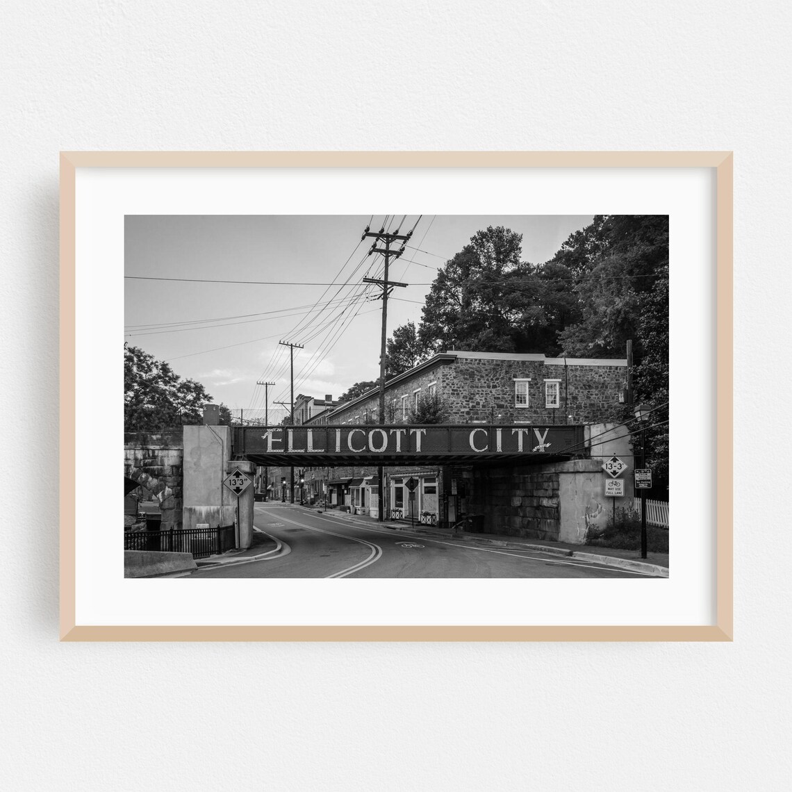 Ellicott City Maryland Railroad Bridge Black and White Photo Poster