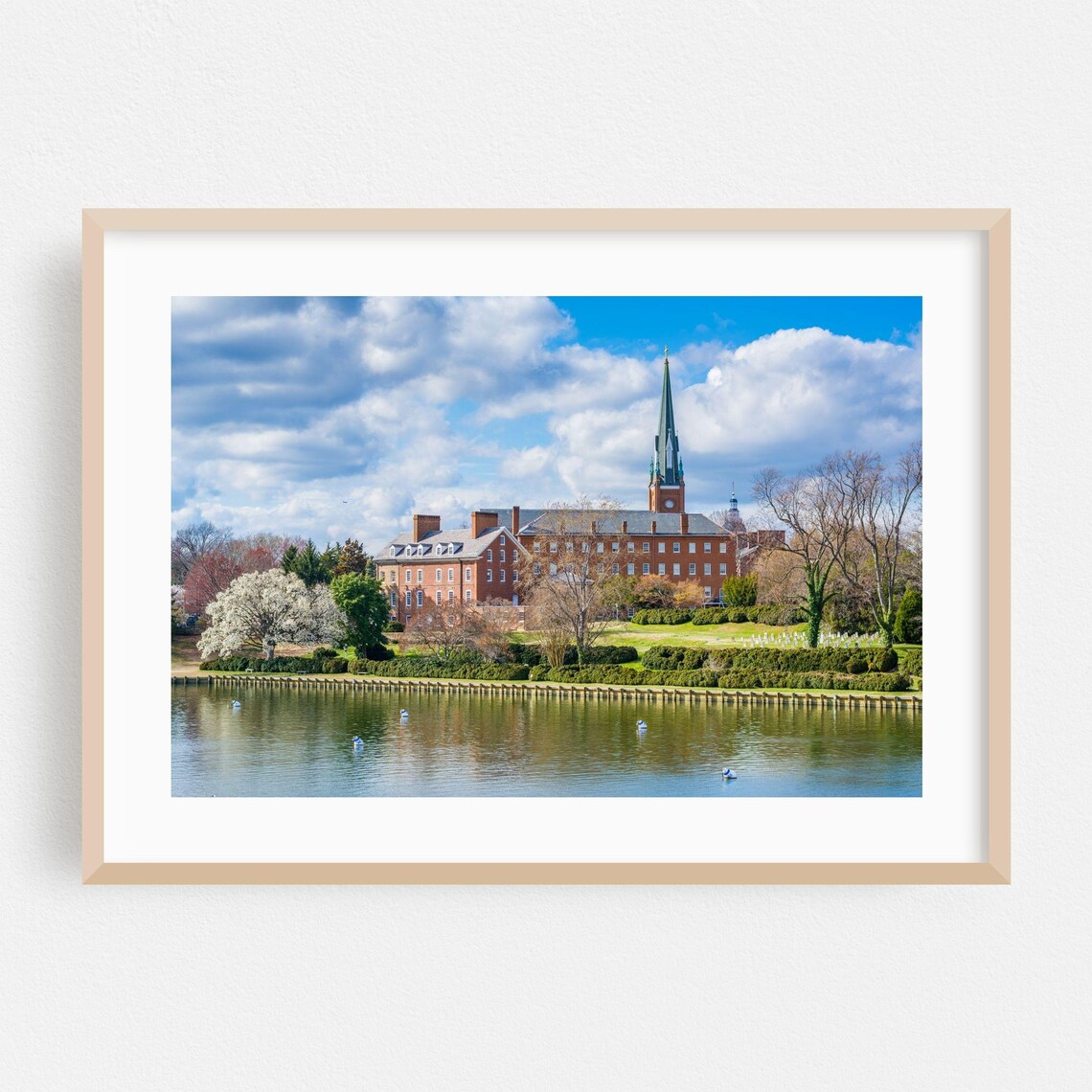 Annapolis Maryland Church by the Water Spring Scenic Travel Poster