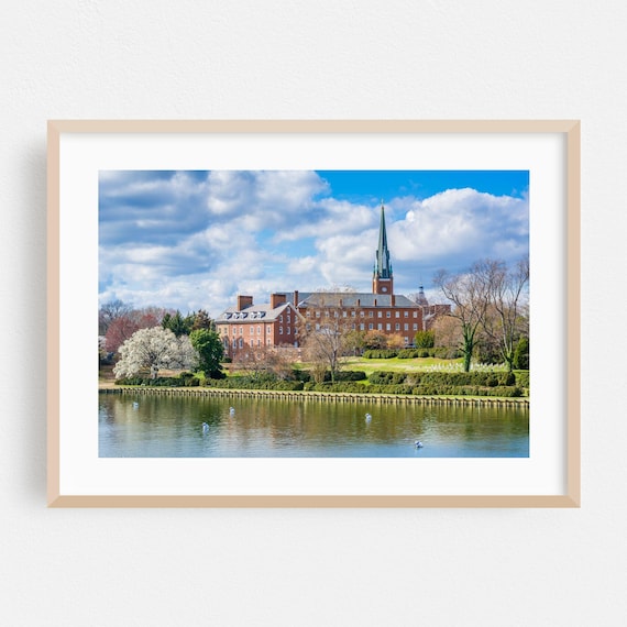 Annapolis Maryland Church by the Water Spring Scenic Travel Poster