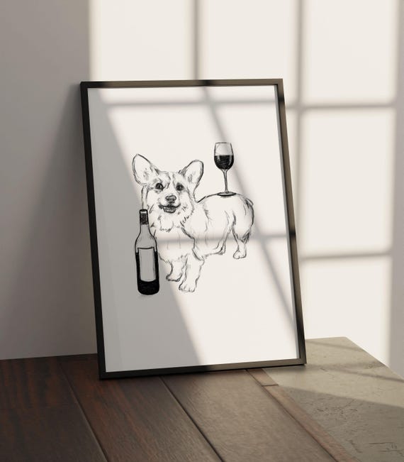Corgi Corgi Retro Travel Poster