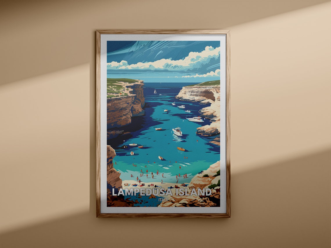 Lampedusa Print Lampedusa Island Poster Italy Island Art Italy Travel Poster Nature Prints - Image 3