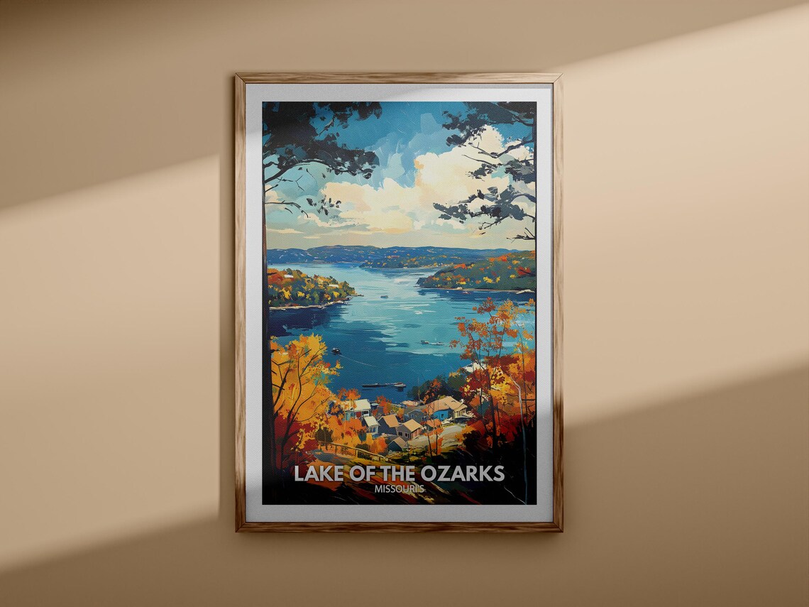 Lake Of The Ozarks Missouri Fall Lakeside Town Travel Poster - Image 3