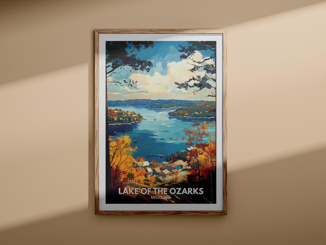 Ozarks Print Lake Of The Ozarks Poster Missouri Lake Art Missouri Travel Poster Nature Prints - Image 3