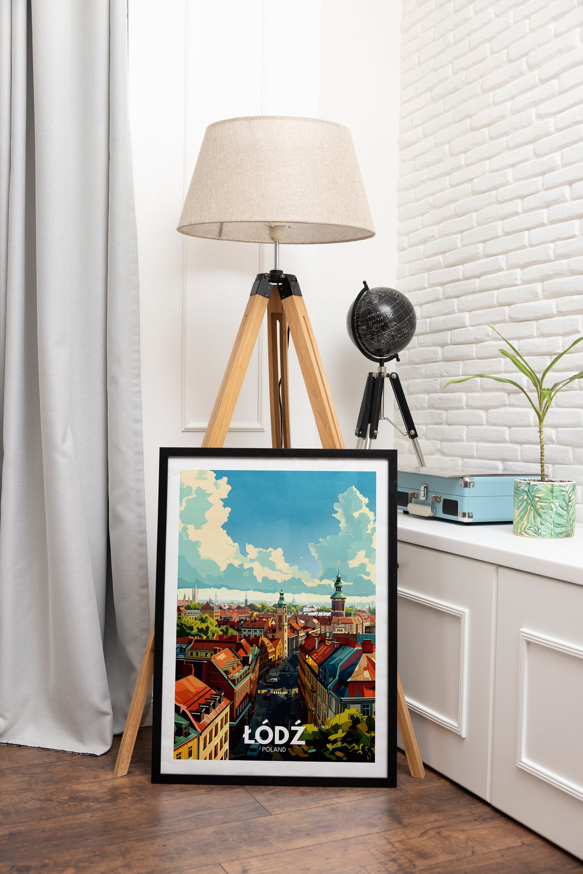 Lodz Poland Old Town Red Rooftops Panoramic Cityscape Poster - Image 2