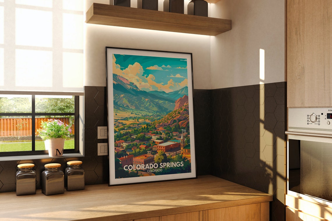 Colorado Springs Print Colorado Springs Travel Poster Colorado Wall Art Print United States Travel Home Decor Usa City Poster - Image 2