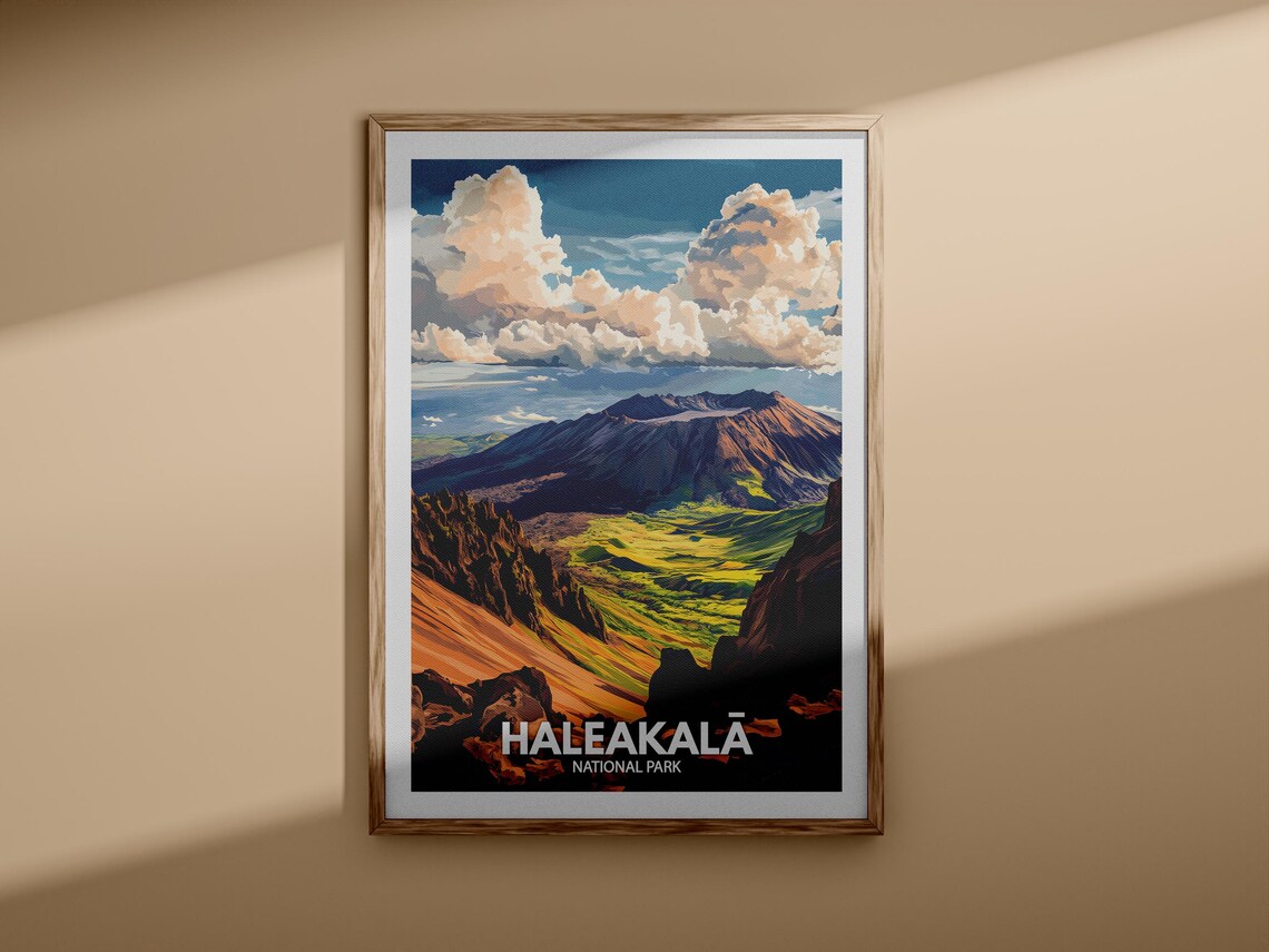 Haleakala National Park Hawaii Island Volcano Scenic Travel Poster - Image 3