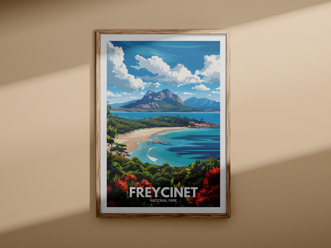 Freycinet National Park Tasmania Pink Granite Coast Beach Poster - Image 3