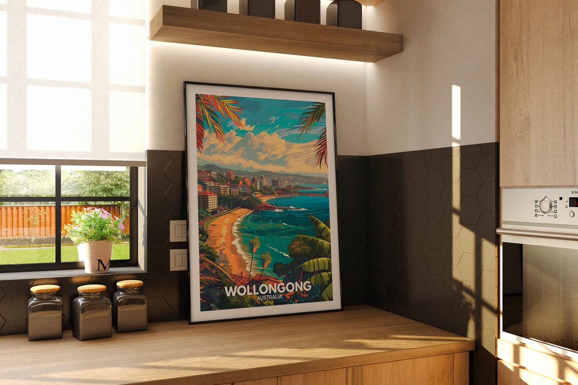 Wollongong Print Wollongong Travel Poster Australia Wall Art Print Australia Home Decor Travel Wall Art Decor Unique City Poster - Image 2