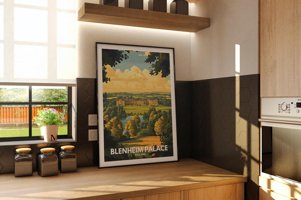 Blenheim Palace England Golden Hour Parkland View Travel Poster - Image 2