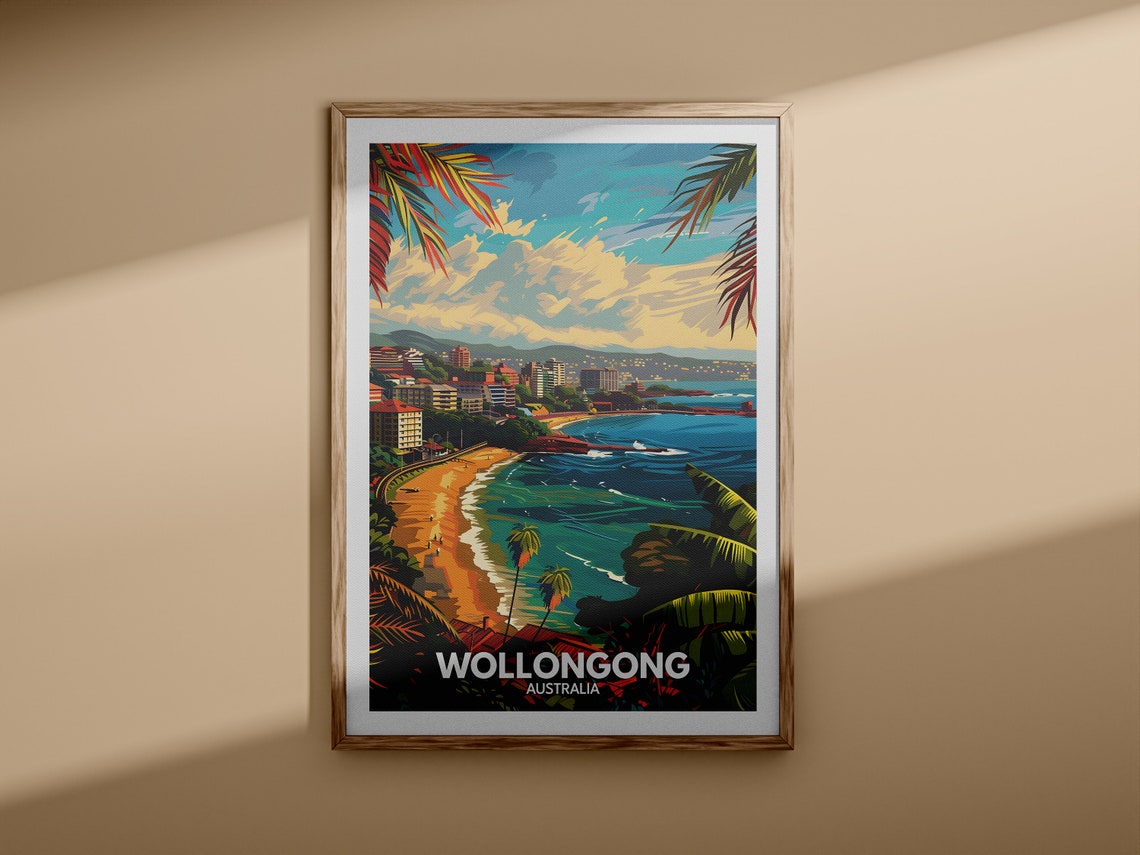 Wollongong Print Wollongong Travel Poster Australia Wall Art Print Australia Home Decor Travel Wall Art Decor Unique City Poster - Image 3