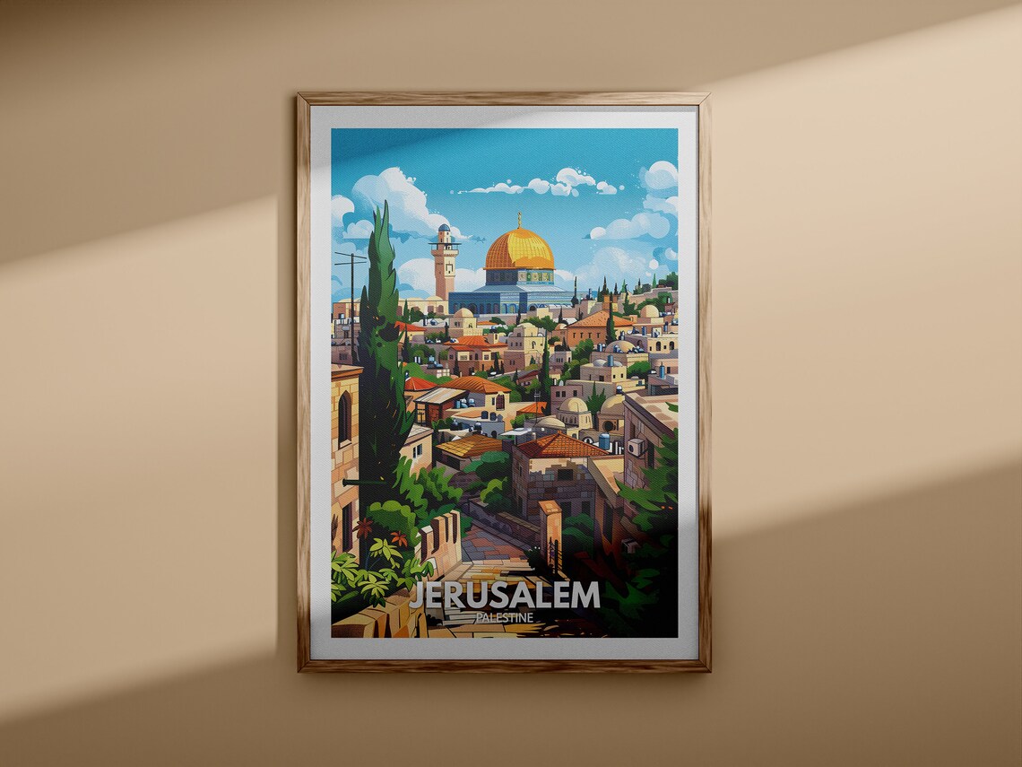 Jerusalem Palestine Old City Dome of the Rock Golden Dome Poster - Image 3