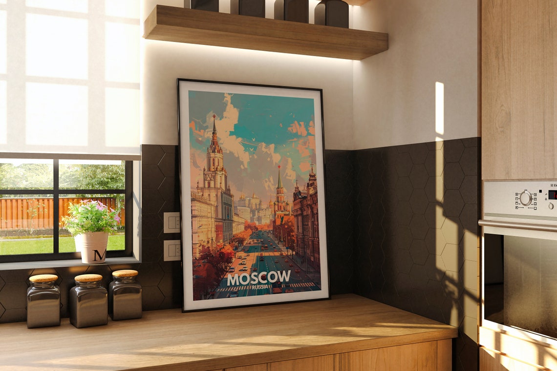 Moscow Print Moscow Travel Poster Russia Wall Art Print Russia Home Decor Travel Wall Art Poster Unique City Print - Image 2